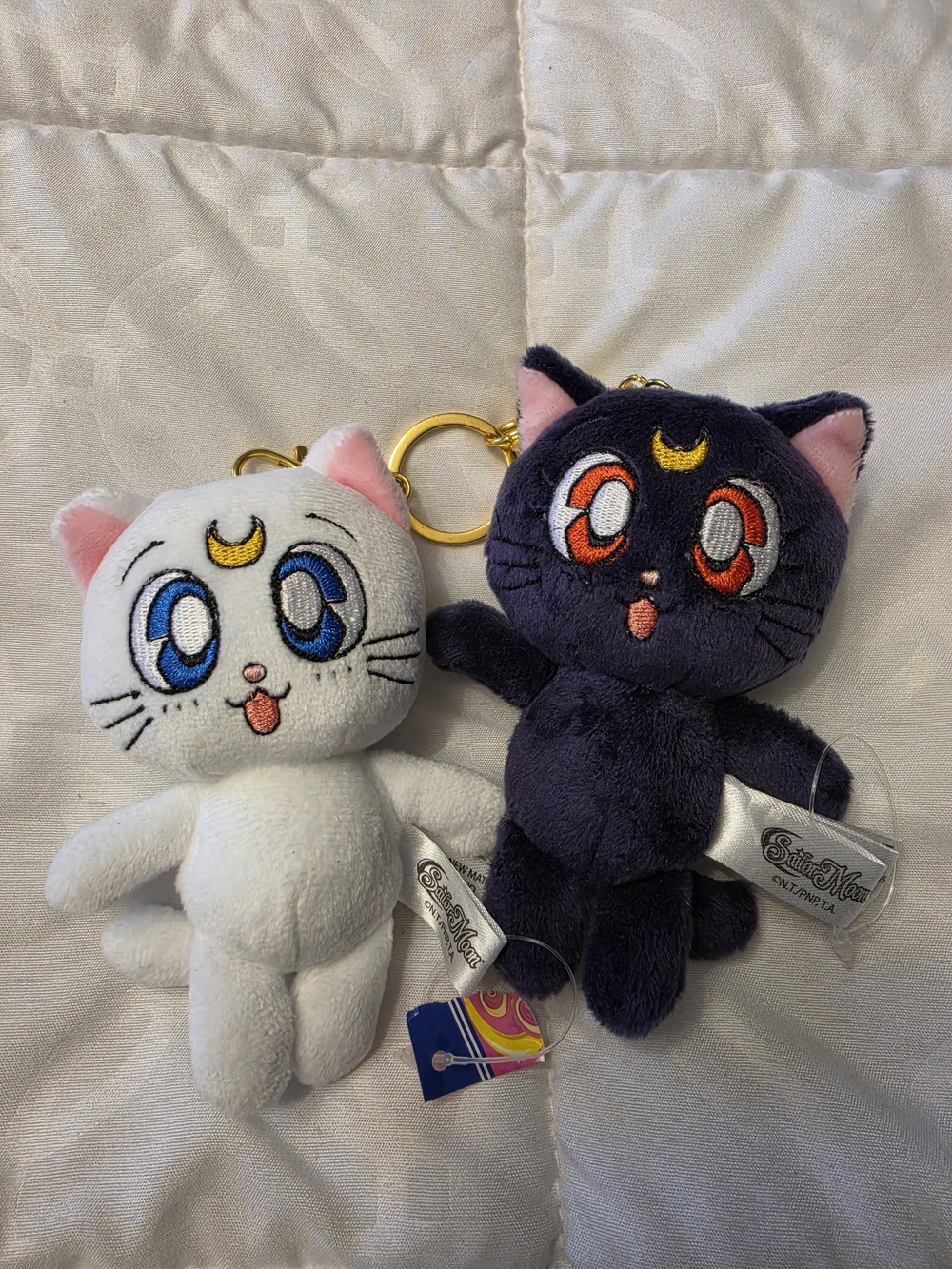 Sailor Moon - Luna & Artemis Plush Keychain Set - Black & White Cats